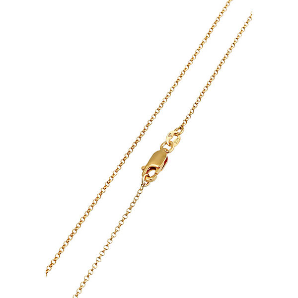 Accessoires Halsketten Elli PREMIUM Elli Premium Halskette Topas Anhänger Rund Klassik 375 Gelbgold Halsketten gold