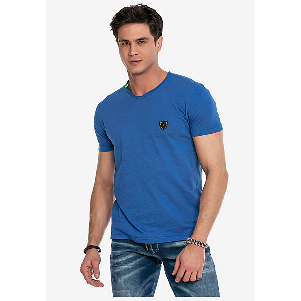 Bekleidung T-Shirts CIPO & BAXX® Cipo & Baxx Rundhals-Shirt blau