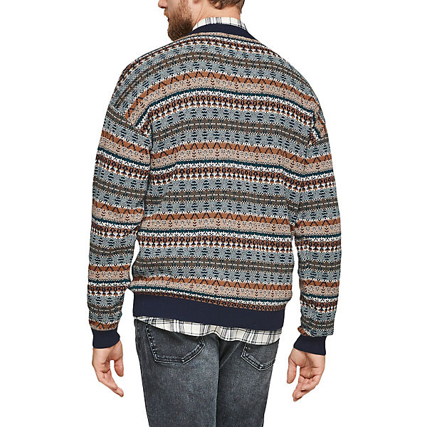Bekleidung Pullover s.Oliver Pullover mit Jacquardmuster Pullover blau Bekleidung Pullover s.Oliver Pullover mit Jacquardmuster Pullover blau