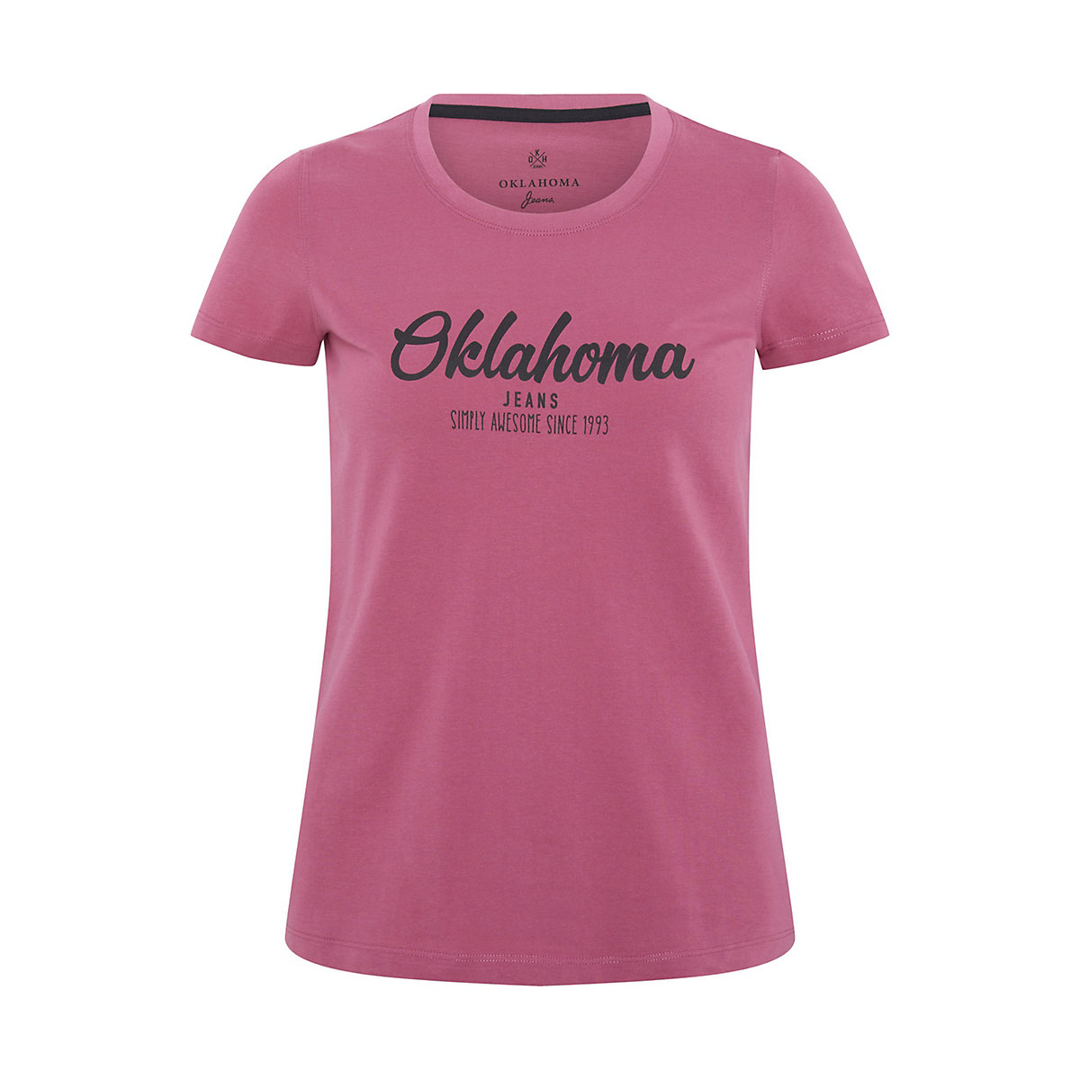 OKLAHOMA Jeans T-Shirt mit Label-Schriftzug T-Shirts lila