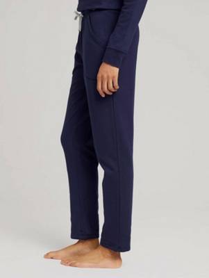 TOM TAILOR Damen Sweathose Jerseyhose lang einfarbig Softbundhosen blau