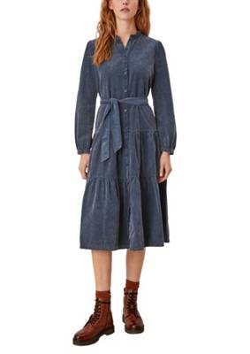 s.Oliver Stufenkleid aus Feincord Kleider blau