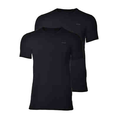 Herren Unterhemd, 2er Pack - T-Shirt, V-Neck, Halbarm, Fine Cotton Stretch T-Shirts