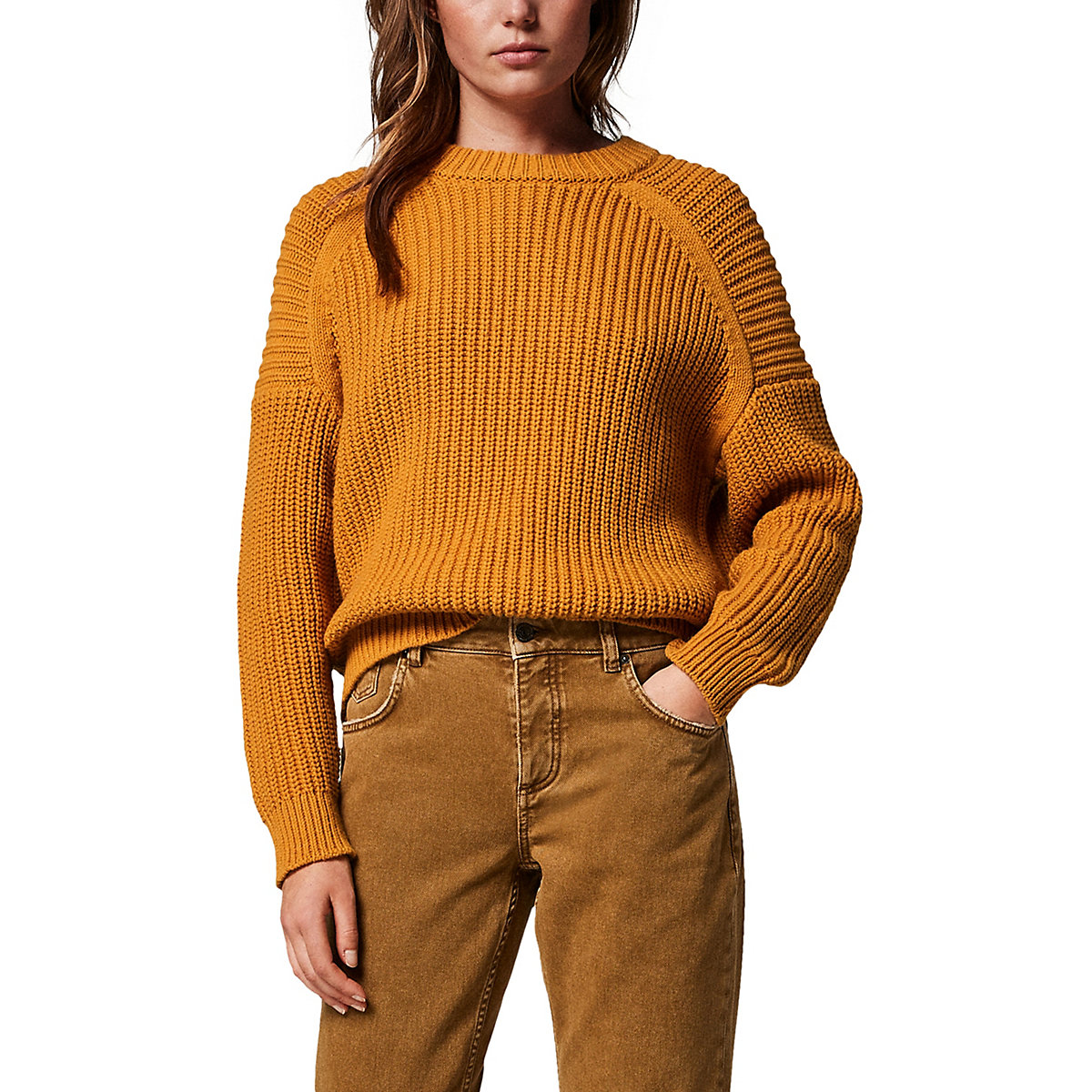 comma casual identity Strickpullover mit Wollanteil Pullover gelb