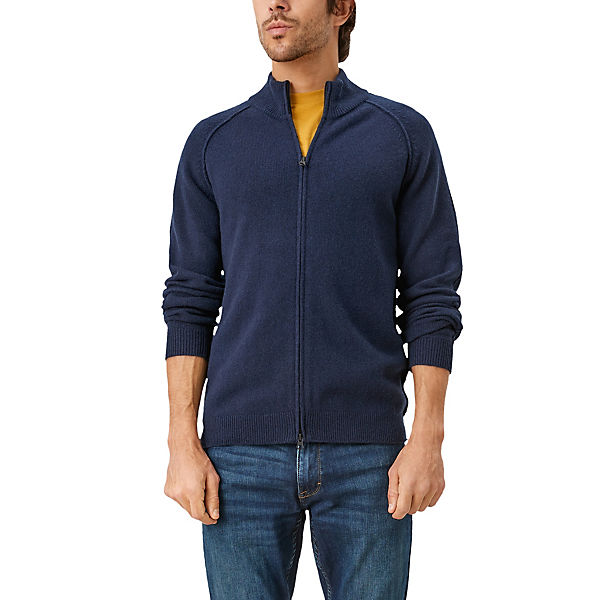 Bekleidung Strickjacken s.Oliver Wolljacke mit Raglanärmel Strickjacken blau Bekleidung Strickjacken s.Oliver Wolljacke mit Raglanärmel Strickjacken blau