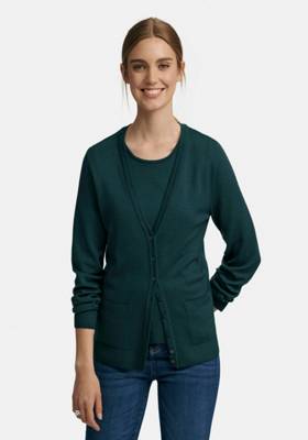 Peter Hahn Twinset new wool Strickjacken dunkelgrün