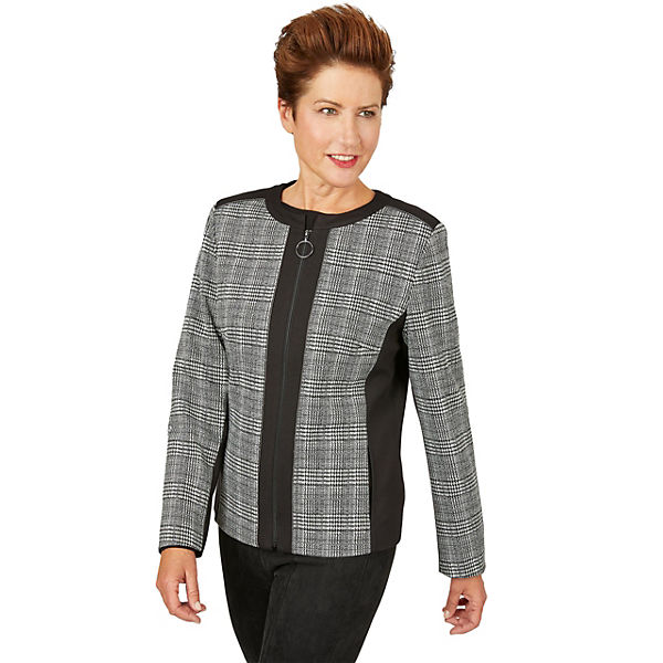 Bekleidung Klassische Blazer BEXLEYS® woman Cardigan im Material-Mix Blazer schwarz/weiß