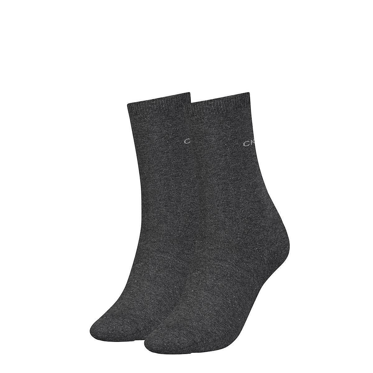 Calvin Klein Damen Socken 2er Pack Kurzsocken One Size einfarbig Socken dunkelgrau