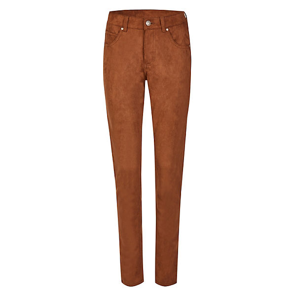 Bekleidung Stoffhosen Angels® Lederimitathose Skinny tabak Bekleidung Stoffhosen Angels® Lederimitathose Skinny tabak