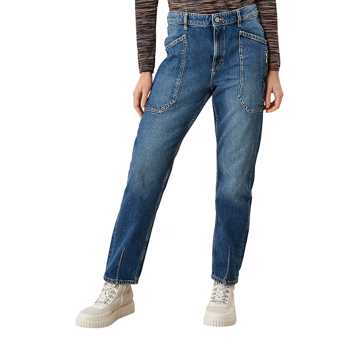 s.Oliver Relaxed: Boyfriend-Jeans Jeanshosen blau