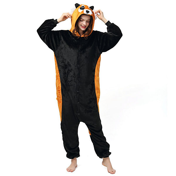 Jumpsuit Onesie für Kinder Zoo, Safari und Dschungel (Roter Panda)