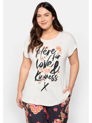 sheego Shirt Langarmshirts offwhite