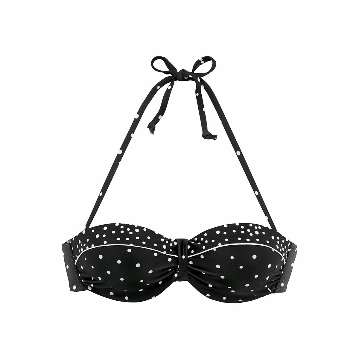 LASCANA Bügel-Bandeau-Bikini-Top schwarz/weiß