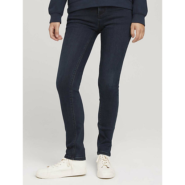 Bekleidung Straight Jeans TOM TAILOR Jeanshosen Alexa Slim Jeans Jeanshosen schwarz