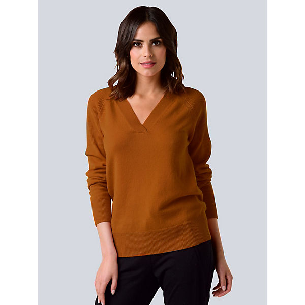 Bekleidung Pullover Alba Moda Pullover aus hochwertiger reiner Kaschmirqualität orange Bekleidung Pullover Alba Moda Pullover aus hochwertiger reiner Kaschmirqualität orange
