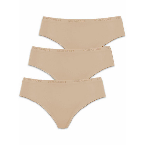 Bekleidung Slips, Panties & Strings 3er Pack Damen Bikini Slip Intime Slips beige