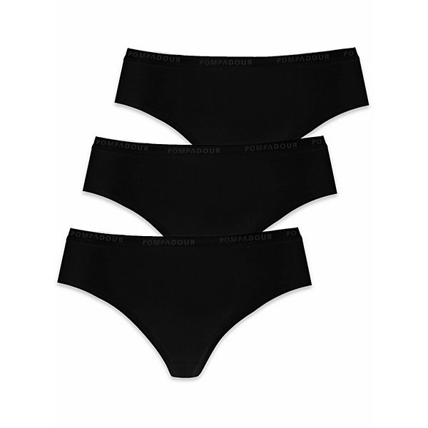 Bekleidung Slips, Panties & Strings 3er Pack Damen Bikini Slip Intime Slips schwarz
