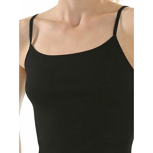 Bekleidung Unterhemden Damen Spaghettiträger Unterhemd Unterhemden schwarz