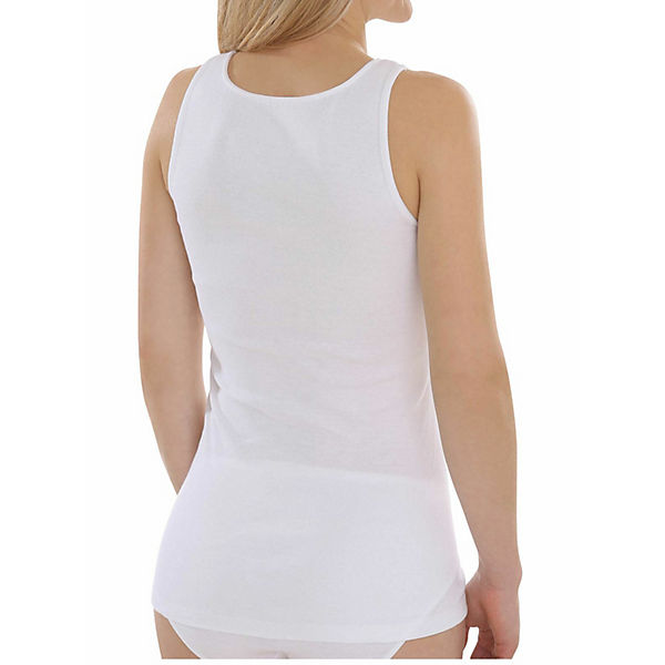Bekleidung Unterhemden Damen Baumwoll Achselträgerhemd Unterhemden weiß