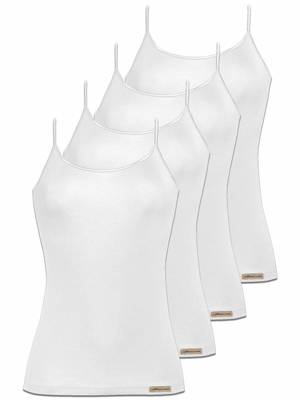 4er Pack Damen Baumwoll Spaghettiträgerhemd Unterhemden grau/schwarz EN9983