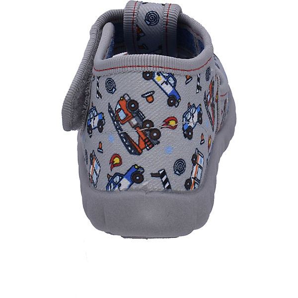 Schuhe Geschlossene Hausschuhe Fischer-Markenschuh Baby Hausschuhe für Jungen grau-kombi