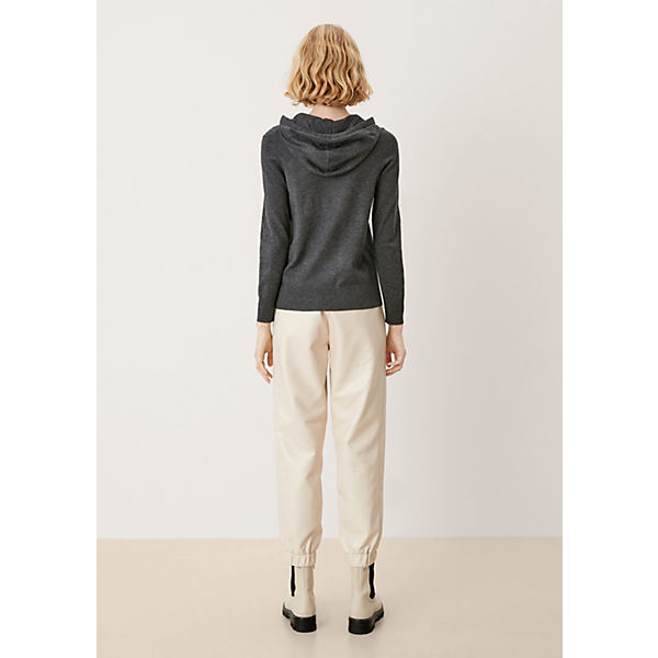 Bekleidung Pullover s.Oliver Leichter Feinstrick-Hoodie Pullover grau