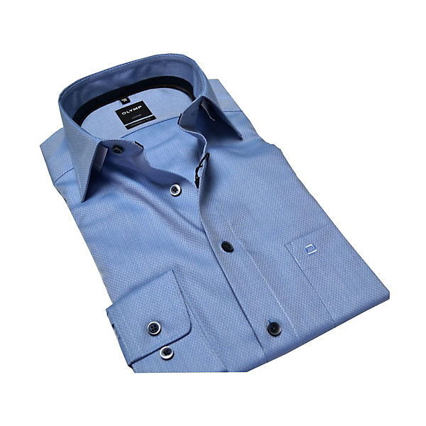 Bekleidung Langarmhemden OLYMP Langarm Freizeithemd blau