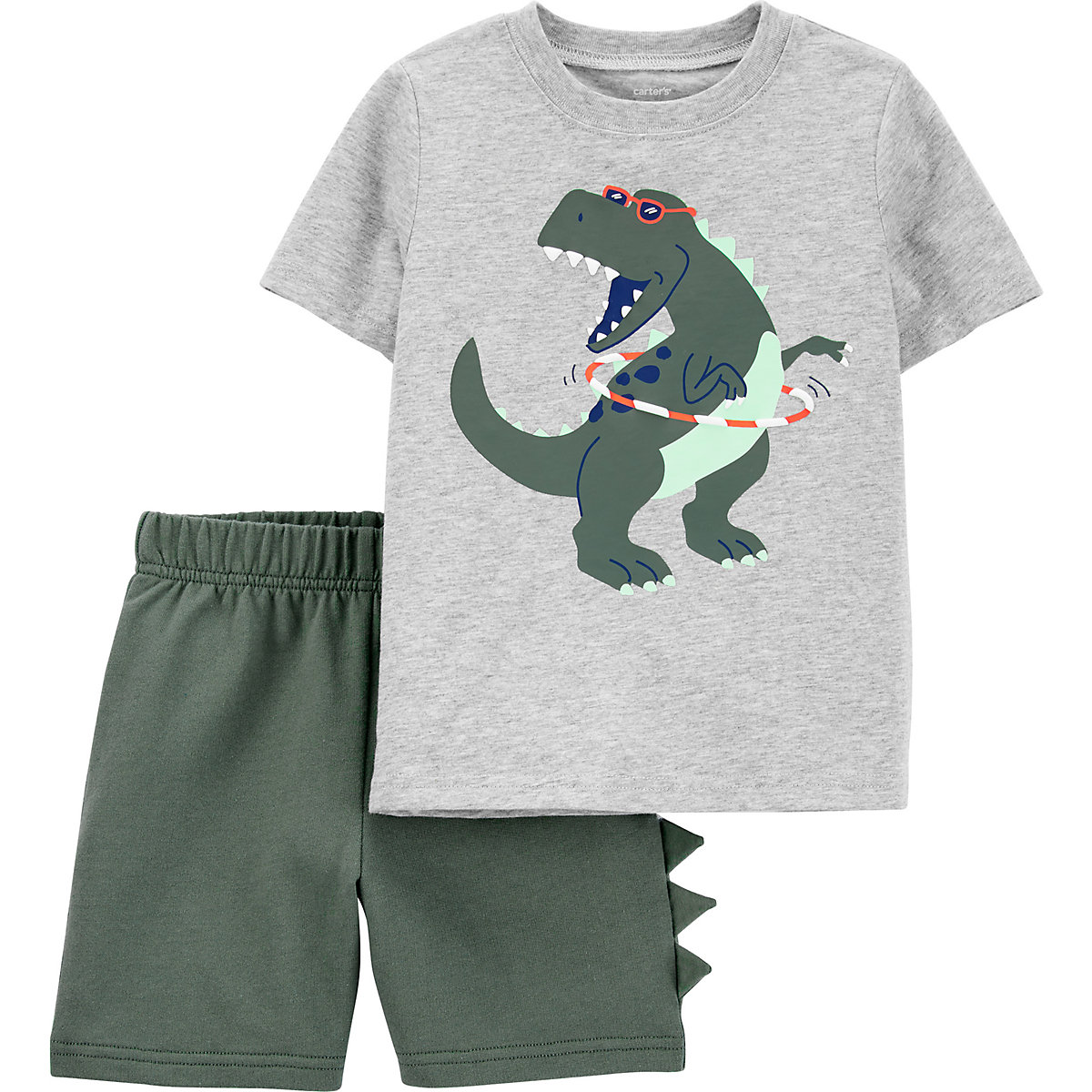 carter`s Baby Set T-Shirt + Shorts für Jungen grau/grün
