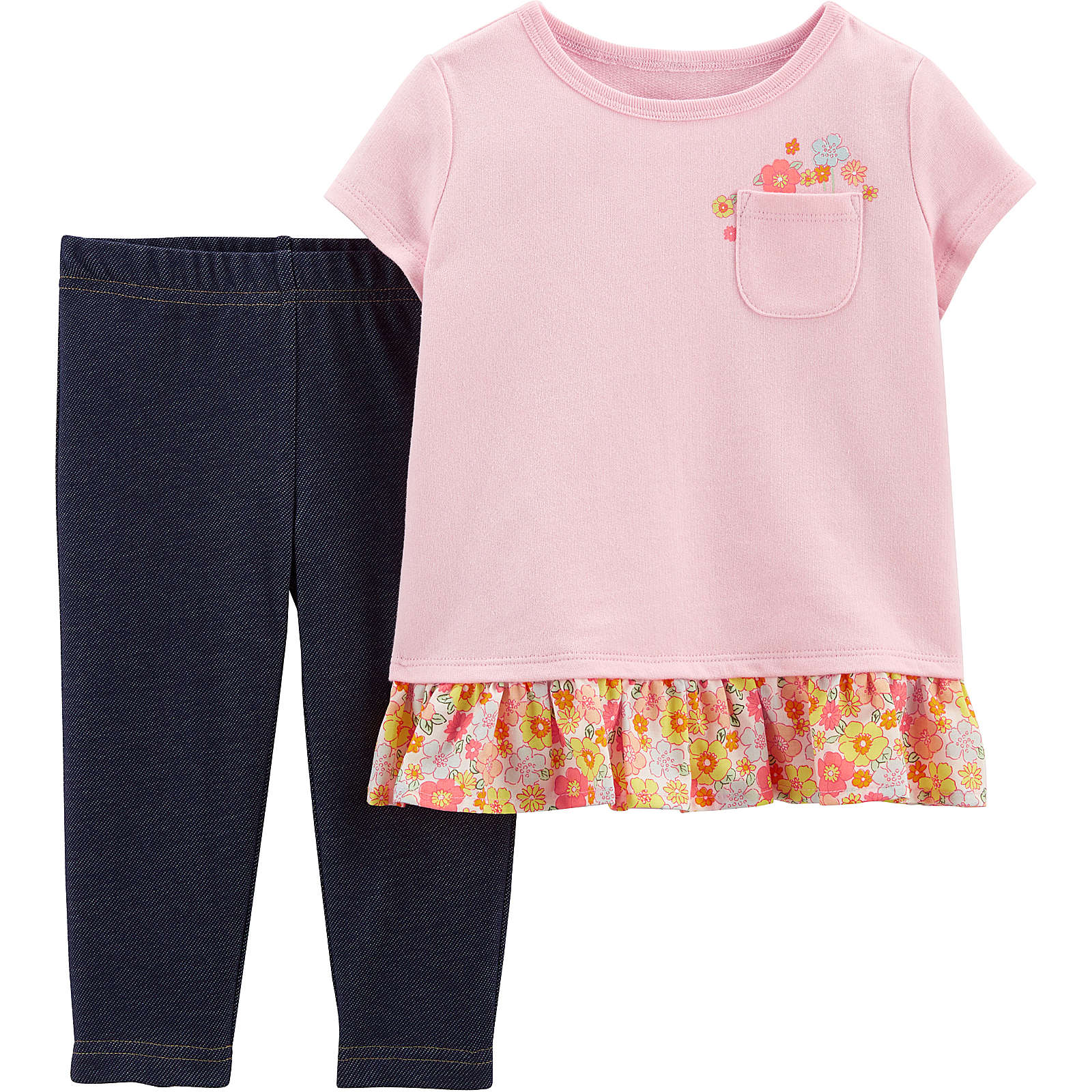 carter`s Set T-Shirt + Leggings für Mädchen rosa/blau Mädchen Gr. 92