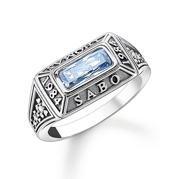 Accessoires Ringe Thomas Sabo College-Ring Blauer Stein Silber Ringe blau