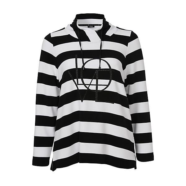 Bekleidung Sweatshirts frapp Sweatshirt schwarz/weiß