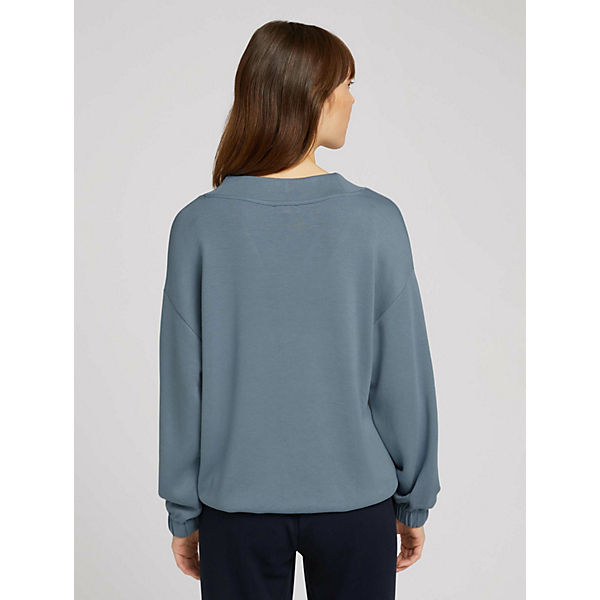 Bekleidung Sweatshirts TOM TAILOR Strick & Sweatshirts Sweatshirt mit V-Ausschnitt Sweatshirts blau Bekleidung Sweatshirts TOM TAILOR Strick & Sweatshirts Sweatshirt mit V-Ausschnitt Sweatshirts blau