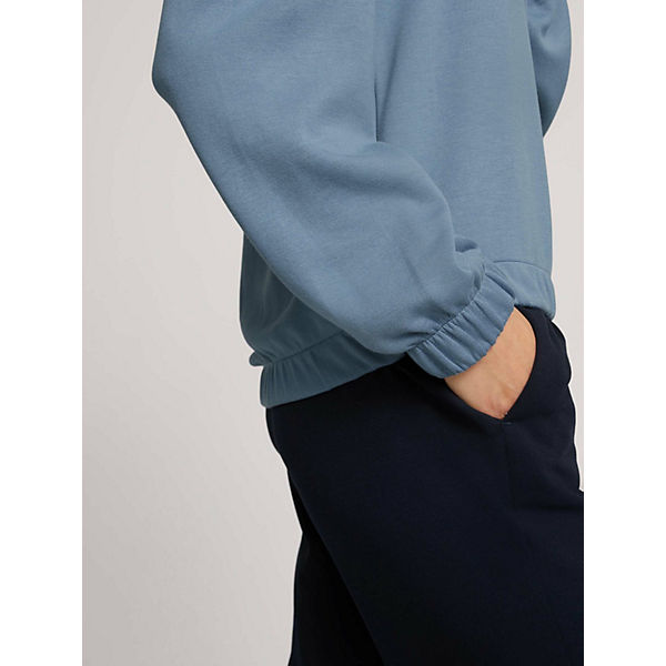 Bekleidung Sweatshirts TOM TAILOR Strick & Sweatshirts Sweatshirt mit V-Ausschnitt Sweatshirts blau