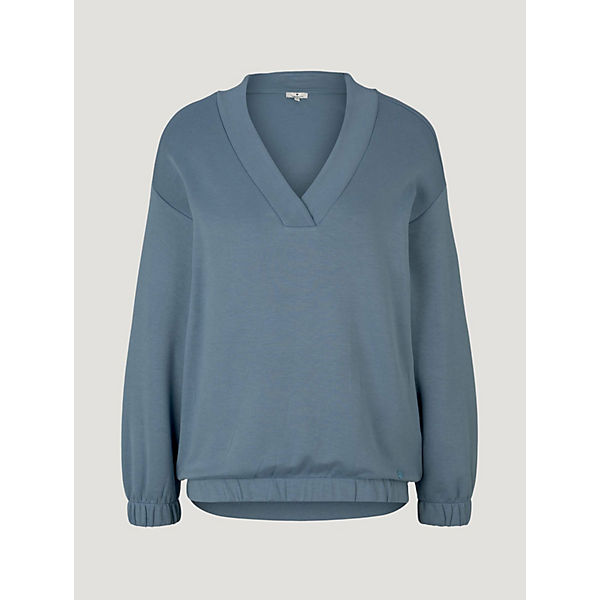 Bekleidung Sweatshirts TOM TAILOR Strick & Sweatshirts Sweatshirt mit V-Ausschnitt Sweatshirts blau Bekleidung Sweatshirts TOM TAILOR Strick & Sweatshirts Sweatshirt mit V-Ausschnitt Sweatshirts blau