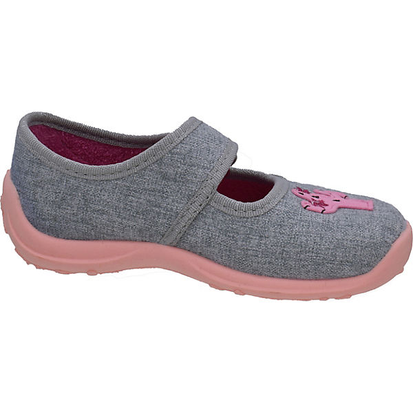 Schuhe Geschlossene Hausschuhe Fischer-Markenschuh Hausschuhe für Mädchen grau