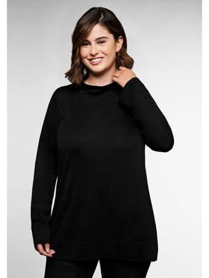 sheego Langarmshirt Langarmshirts schwarz