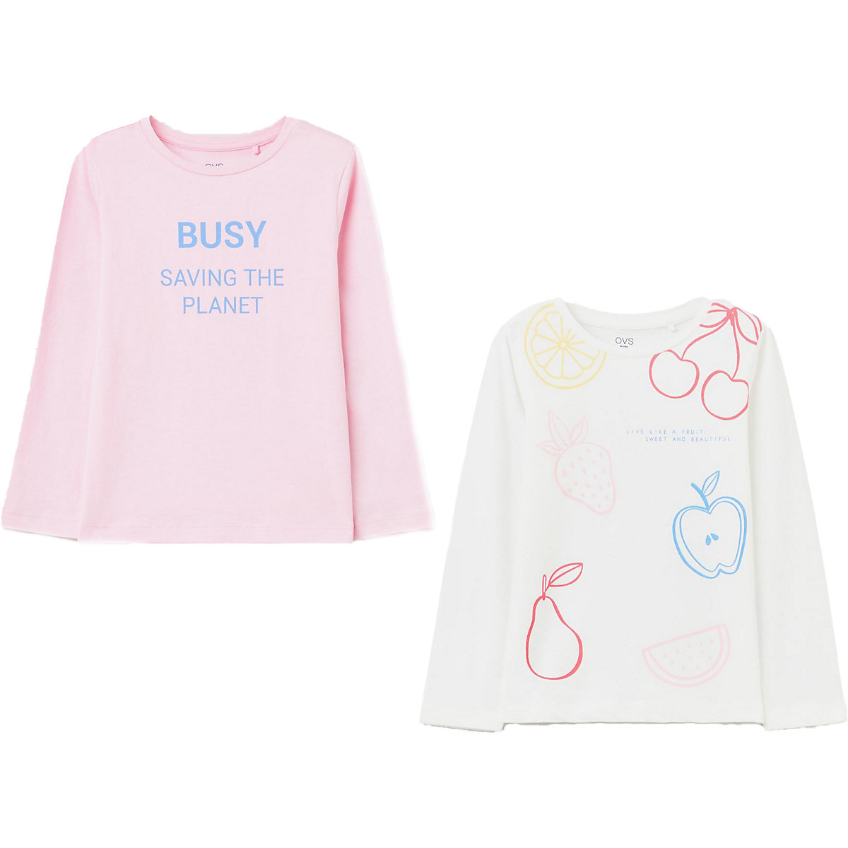 OVS Langarmshirt Doppelpack für Mädchen pink