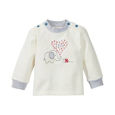 BORNINO Sweatshirt langarm Elefant und Marienkäfer weiß