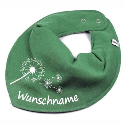 elefantasie Halstuch Pusteblume personalisiert mit Namen khaki