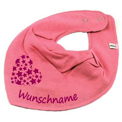 elefantasie Halstuch Sterne personalisiert mit Namen pink