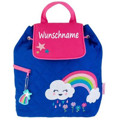 elefantasie Rucksack Regenbogen personalisiert mit Namen blau