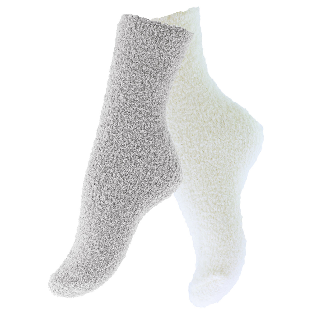 yenita® Kuschelsocken 4 Paar Socken grau/weiß