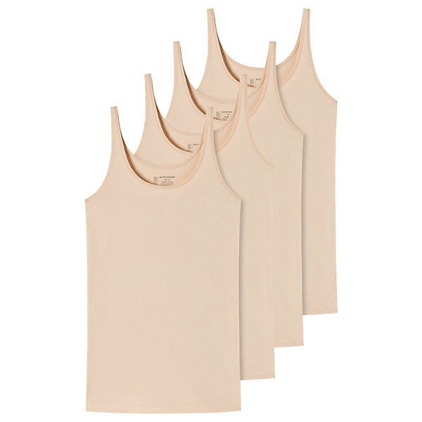 Bekleidung Unterhemden SCHIESSER Träger-Top 4er Pack 95/5 Organic Unterhemden beige