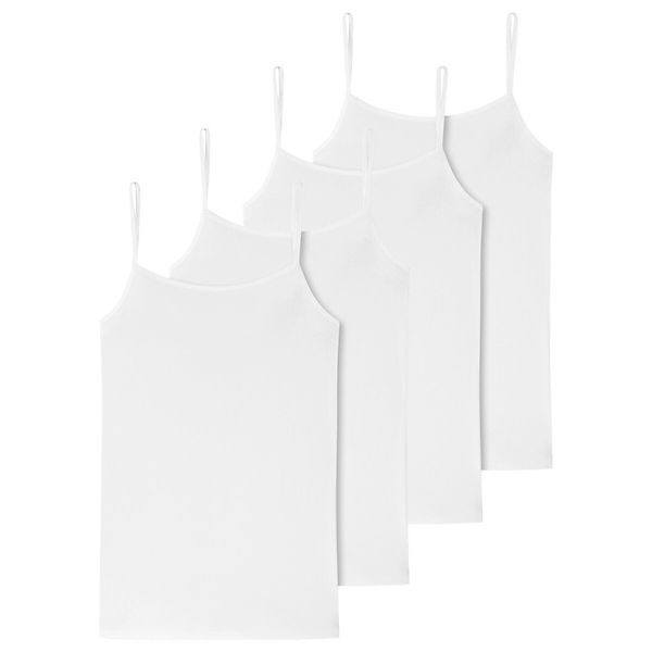 Bekleidung Unterhemden SCHIESSER Spaghetti-Top 4er Pack 95/5 Organic Unterhemden weiß