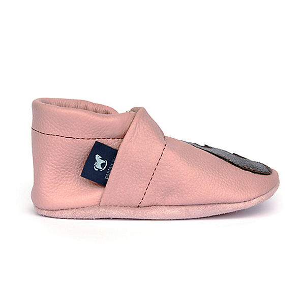 Schuhe  Pantau® Krabbelschuhe / Lederpuschen / Hausschuhe mit Bär Krabbelschuhe rosa