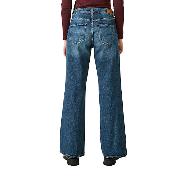 Bekleidung Stoffhosen QS by s.Oliver Slim: Wide leg-Jeans Stoffhosen blau
