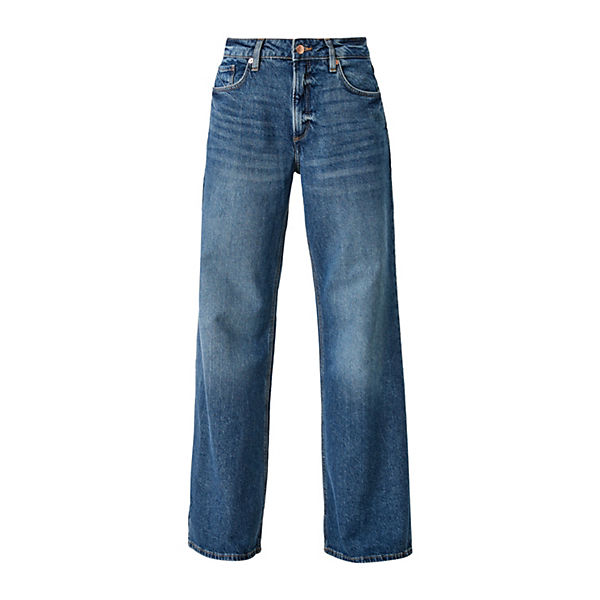 Bekleidung Stoffhosen QS by s.Oliver Slim: Wide leg-Jeans Stoffhosen blau