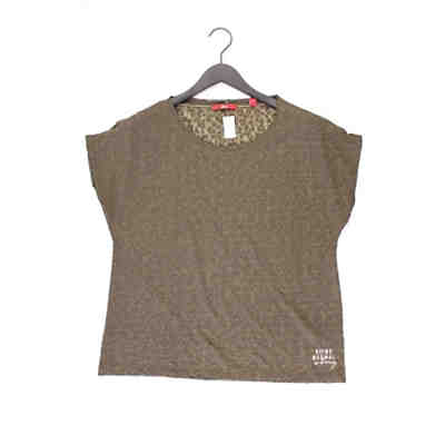 Second Hand -  T-Shirt Kurzarm olivgrün aus Polyester Damen Gr. XL