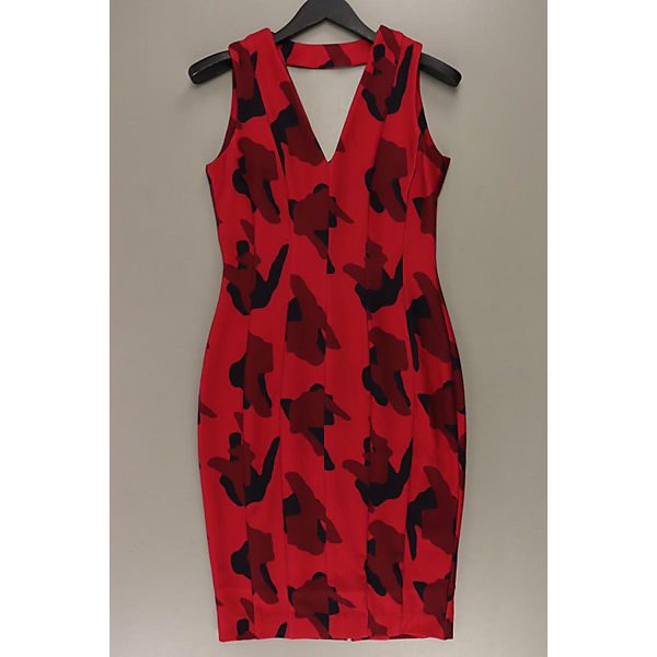 Second Hand - Schlauchkleid mit Tierdruck neu mit Etikett Ärmellos rot aus Polyester Damen Gr. M