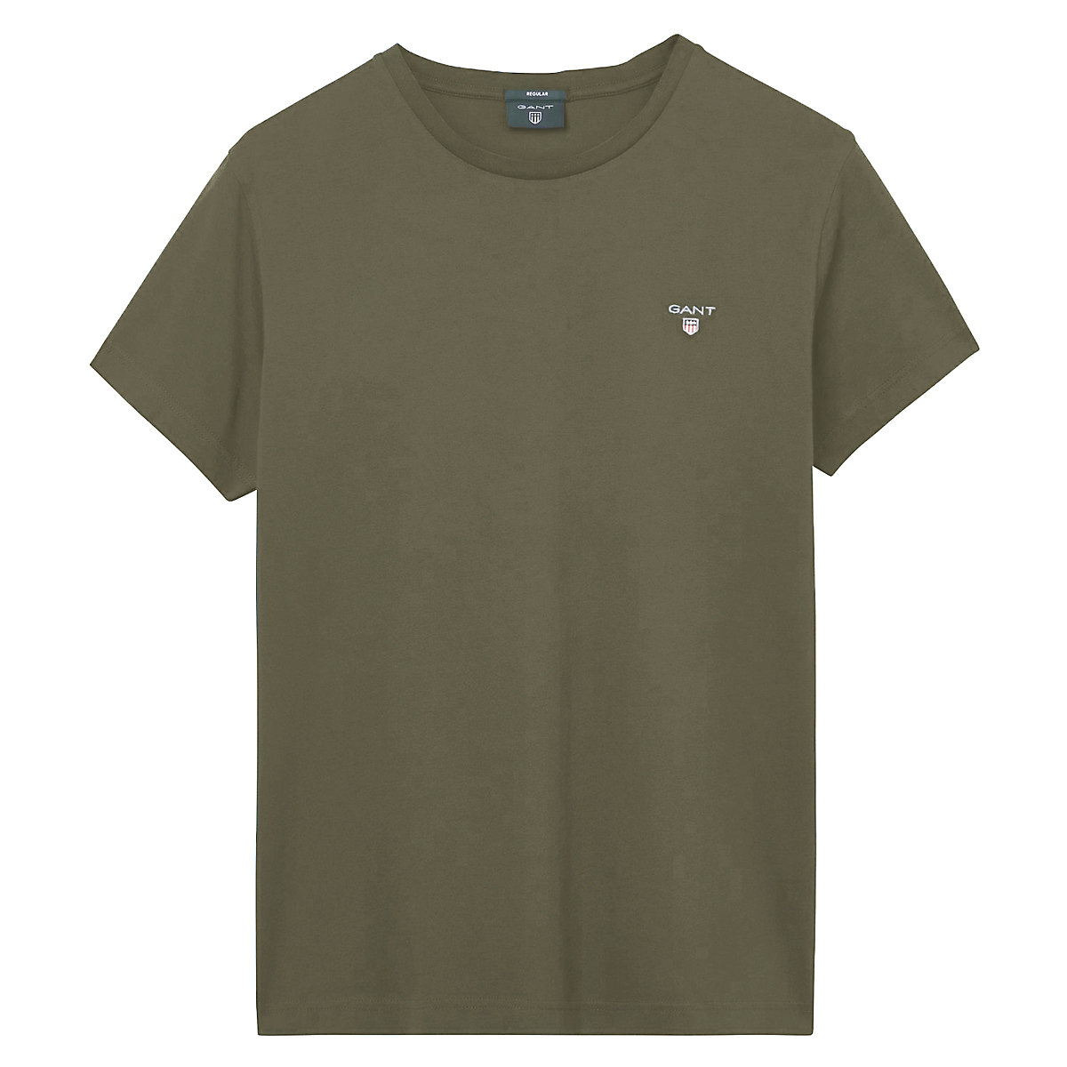 GANT Herren T-Shirt kurzarm Original T-Shirt Rundhals Baumwolle T-Shirts grün